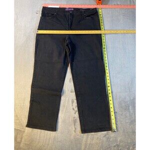Gloria Vanderbilt, Black Denim Jeans, Size 18 Missy, Amanda Short Preowned
